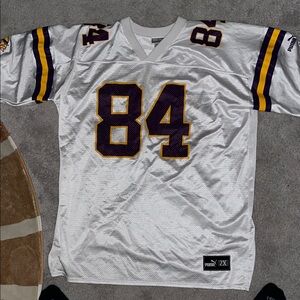Puma Randy Moss Vikings White and Purple Jersey